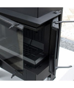 Kratki NBC 7 bočné otváranie, čierne ohnisko - trojstranná krbová vložka