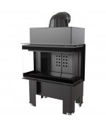 Kratki NBC 7 bočné otváranie, čierne ohnisko - trojstranná krbová vložka