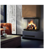 Kratki NBC 8 výsuvné dvierka, čierne ohnisko - trojstranná krbová vložka