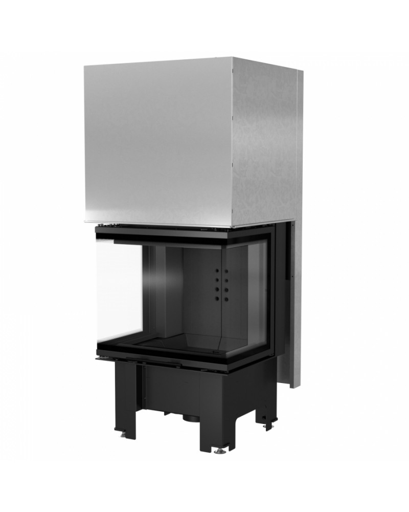 Kratki NBC 9 výsuvné dvierka, čierne ohnisko - trojstranná krbová vložka