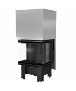 Kratki NBC 9 výsuvné dvierka, čierne ohnisko - trojstranná krbová vložka