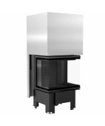 Kratki NBC 9 výsuvné dvierka, čierne ohnisko - trojstranná krbová vložka