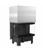 Kratki NBC 10 výsuvné dvierka, čierne ohnisko - trojstranná krbová vložka