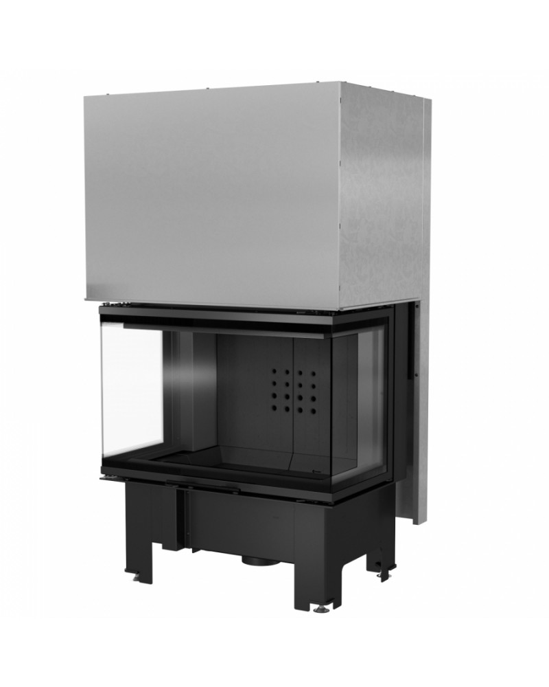 Kratki NBC 10 výsuvné dvierka, čierne ohnisko - trojstranná krbová vložka