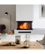 Kratki NBC 15 výsuvné dvierka, čierne ohnisko - trojstranná krbová vložka