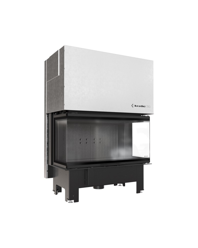 Kratki NBC 15 výsuvné dvierka, čierne ohnisko - trojstranná krbová vložka