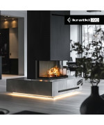 Kratki REGNOR 800/400 výsuvné dvierka, čierne ohnisko - trojstranná krbová vložka