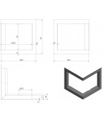 Montážny rámik 90°- 70mm pre krbové vložky VN 480/480 ľavé presklenie