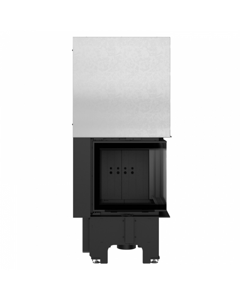 Kratki VN 480/480 pravé presklenie s výsuvným otváraním dvierok - krbová vložka rohová