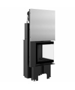 Kratki VN 480/480 pravé presklenie s výsuvným otváraním dvierok - krbová vložka rohová