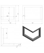 Montážny rámik 90°- 70mm pre krbové vložky VN 610/430 pravé presklenie