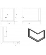 Montážny rámik 90°- 35mm pre krbové vložky VN 610/430 pravé presklenie