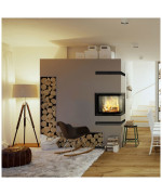 Kratki VN 610/430 pravé presklenie s výsuvným otváraním dvierok - krbová vložka rohová