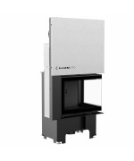 Kratki VN 610/430 pravé presklenie s výsuvným otváraním dvierok, čierne ohnisko - krbová vložka rohová