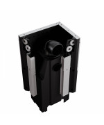 Kratki VN 610/430 ľavé presklenie s výsuvným otváraním dvierok, čierne ohnisko - krbová vložka rohová