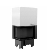 Kratki VN 610/430 ľavé presklenie s výsuvným otváraním dvierok, čierne ohnisko - krbová vložka rohová