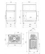 Kratki Zuzia 15 kW BS DECO pravá bez stĺpika - krbová vložka rohová