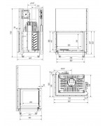 Kratki Zuzia 15 kW BS ľavá bez stĺpika, výsuvne dvierka - krbová vložka rohová