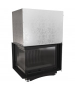 Kratki Zuzia 15 kW BS ľavá bez stĺpika, výsuvne dvierka - krbová vložka rohová