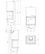 Kratki REGNOR 600/400 výsuvné dvierka - trojstranná krbová vložka