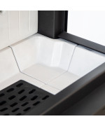 Kratki REGNOR 600/400 výsuvné dvierka, čierne ohnisko - trojstranná krbová vložka