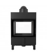 Kratki LUCY 12 tunelové presklenie, čierne ohnisko - krbova vložka