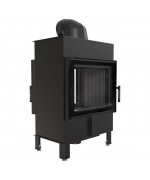 Kratki LUCY 12 tunelové presklenie, čierne ohnisko - krbova vložka