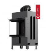 Kratki LUCY 12 BS ľavé presklenie, čierne ohnisko - krbová vložka rohová