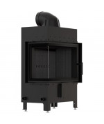 Kratki LUCY 12 BS ľavé presklenie, čierne ohnisko - krbová vložka rohová