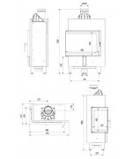 Kratki LUCY 12 SLIM BS ľavé presklenie - krbová vložka rohová