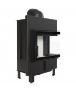 Kratki LUCY 12 SLIM BS pravé presklenie - krbová vložka rohová