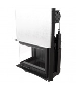 Kratki AMELIA 21 BS DECO ľavé presklenie, výsuv - krbová vložka rohová