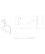 Montážny rámik 90°- 60mm pre krbové vložky LUCY 14 NEW ľavé presklenie