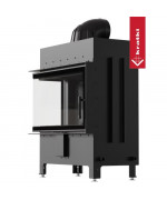 Kratki LUCY 14 BS ľavé presklenie, čierne ohnisko - krbová vložka rohová