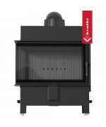 Kratki LUCY 14 BS ľavé presklenie, čierne ohnisko - krbová vložka rohová