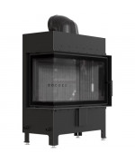 Kratki LUCY 14 BS ľavé presklenie, čierne ohnisko - krbová vložka rohová