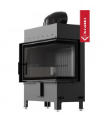 Kratki LUCY 14 BS pravé presklenie, čierne ohnisko - krbová vložka rohová