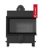 Kratki LUCY 14 BS pravé presklenie, čierne ohnisko - krbová vložka rohová