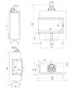 Kratki LUCY 14 SLIM BS ľavé presklenie - krbová vložka rohová