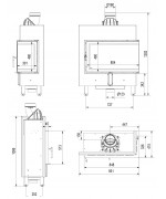 Kratki LUCY 14 SLIM BS pravé presklenie - krbová vložka rohová