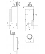 Kratki Nadia 9 kW čierne ohnisko - krbová vložka rovná