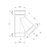 Sopúch ø150 / 45° nerez | 0,8 mm