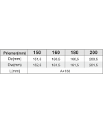 Dvierkový diel ø160 mm nerez s dvierkami 140x210 | 0,8 mm
