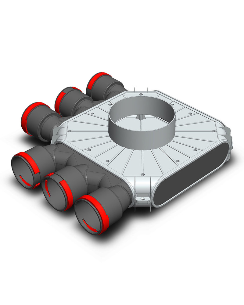 Rozdeľovací box TPK 6x75 mm/200 mm - rohový