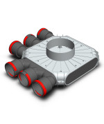 Rozdeľovací box TPK 6x75 mm/200 mm - rohový