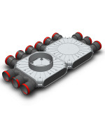 Rozdeľovací box TPK 12x75 mm/160 mm - pravý