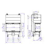 ROMOTOP HEAT C 3G L 80.52.31.26 čierne ohnisko - trojstranná krbová vložka s výsuvnými dvierkami a s deleným sklom