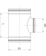 Odbočka T-kus ø125/ø100 mm s tesnením - SPIRO
