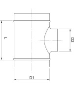 Odbočka T-kus ø250/ø125 mm - SPIRO