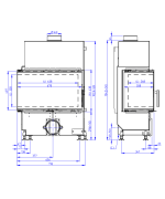 ROMOTOP HEAT L 4G S 70.44.33.24 - krbová vložka rohová s deleným sklom